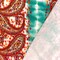 Teal-Red-Multi Striped Paisley Printed Rayon Stretch Jersey Knit Fabric By the Yard